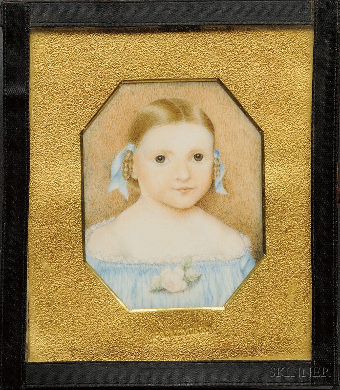 Appraisal: Portrait of a Young Girl Wearing a Light Blue Dress