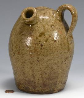 Appraisal: Southern Harvest Jug prob Edgefield Southern olive drip alkaline glazed