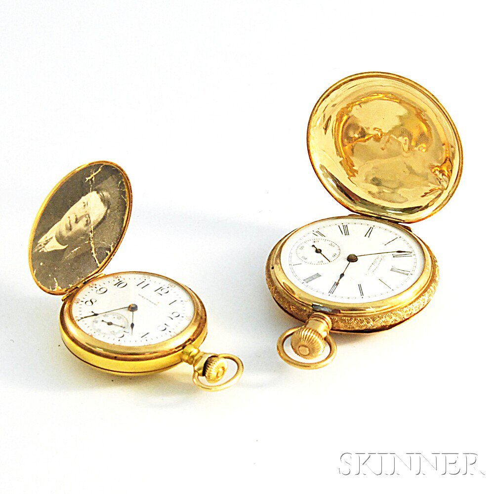 Appraisal: Two kt Gold Waltham Hunting Case Pocket Watches one with