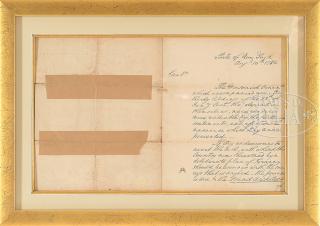 Appraisal: FRAMED FACSIMILE GEORGE WASHINGTON LETTER Early facsimile on laid-paper of