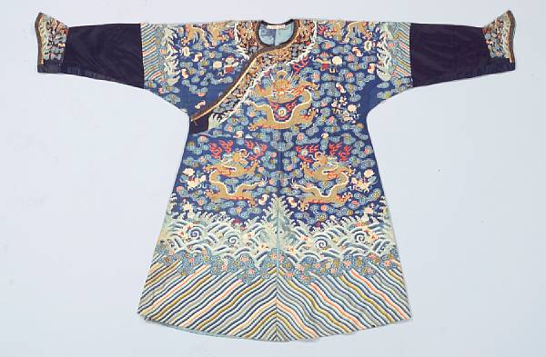 Appraisal: A blue kesi dragon robe th Century Woven in in