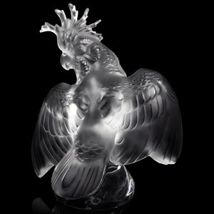 Appraisal: A Lalique Cacato s Sculpture Second Half th Century Height