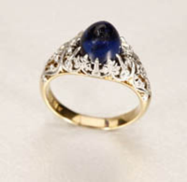 Appraisal: An Art Deco sapphire and diamond ring Shreve Co An