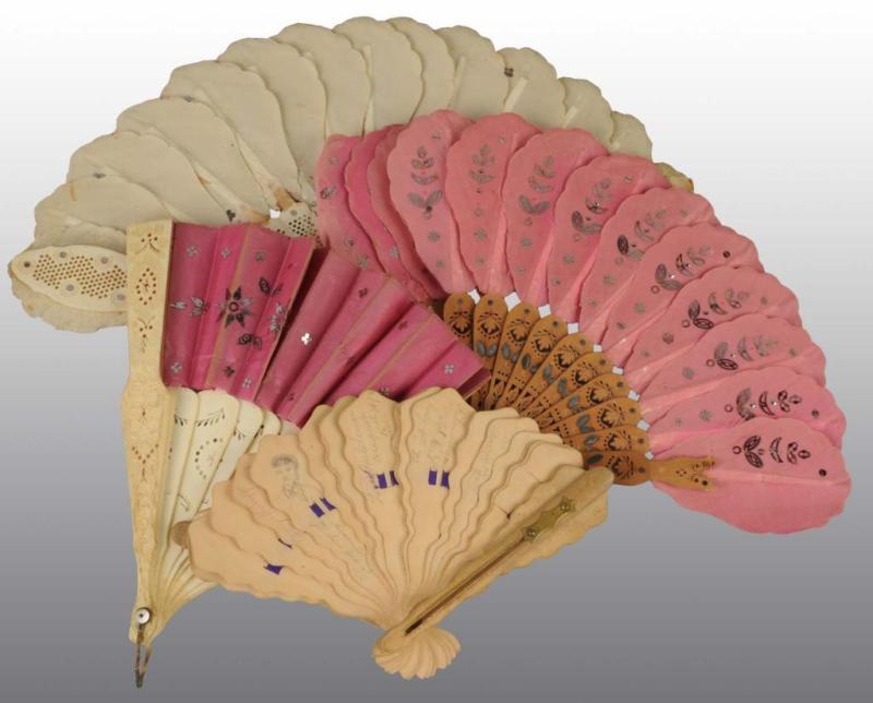 Appraisal: Lot of Vintage Fans Description Circa s Victorian style Three