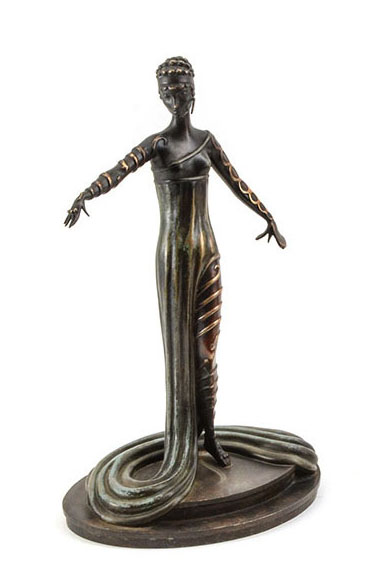 Appraisal: ERTE LE MERVEILLEUSE BRONZE SCULPTURE Figure of a Art Deco