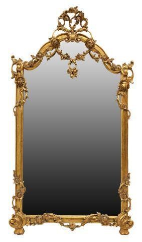 Appraisal: Louis XV style giltwood and composition wall mirror th c