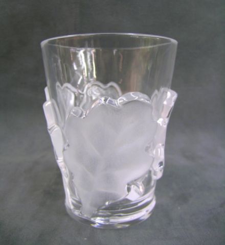 Appraisal: Lalique oak leaf motif vase tumbler