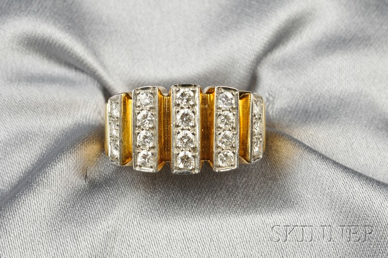 Appraisal: kt Gold and Diamond Ring Tiffany Co set with full-cut