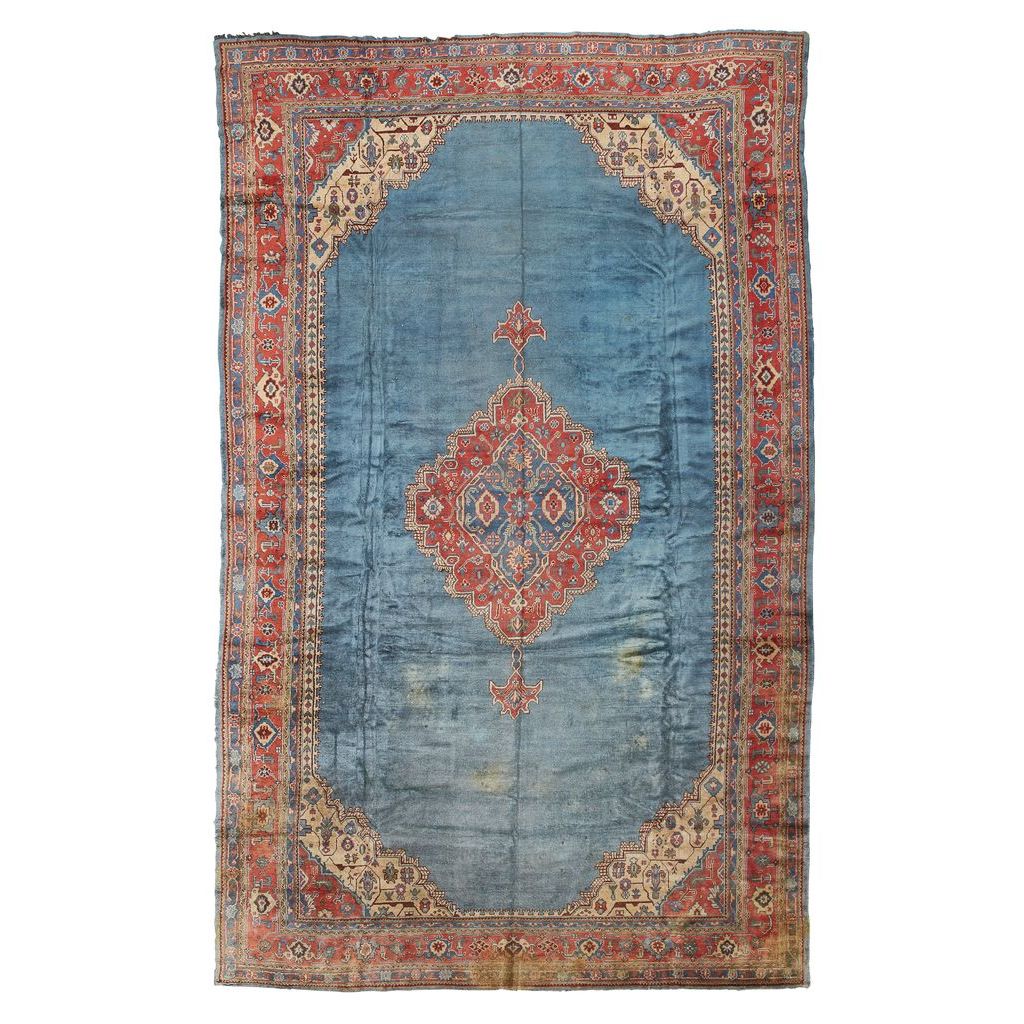 Appraisal: USHAK CARPET WEST ANATOLIA EARLY TH CENTURY the plain turquoise