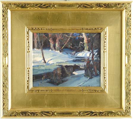 Appraisal: EMILE A GRUPPE - SNOW BANKED STREAM Oil on board