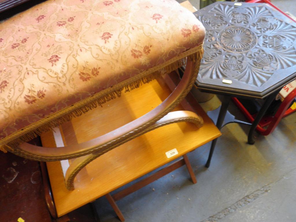 Appraisal: A Lloyd Loom type type stool on x shaped supports