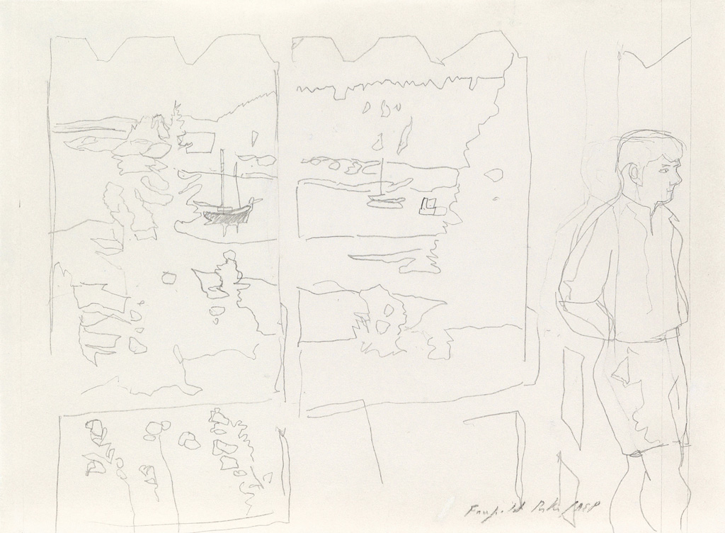 Appraisal: FAIRFIELD PORTER Group of drawings Study for Beginning of the