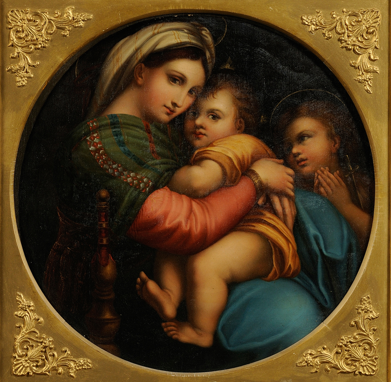 Appraisal: After Raphael Italian - Madonna della Sedia Unsigned Oil on