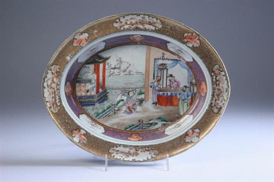 Appraisal: CHINESE EXPORT FAMILLE ROSE ROCKEFELLER PATTERN PORCELAIN PLATTER circa -