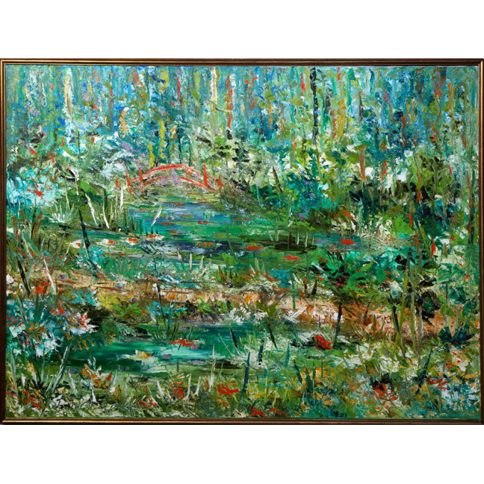 Appraisal: Panos Petros Louisiana Le Jardin de Monet par Panos oil