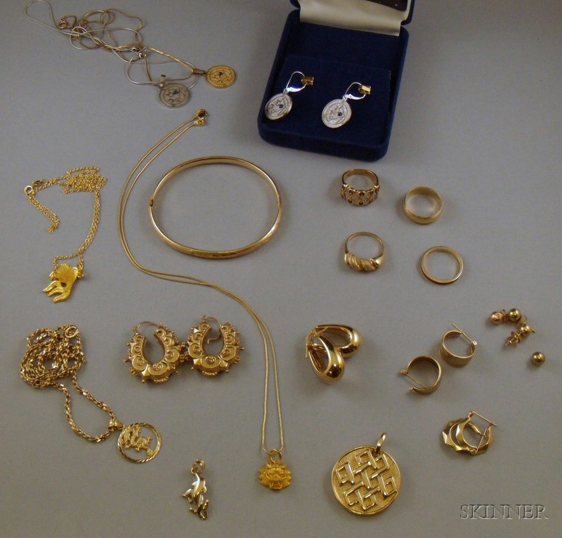 Appraisal: Small Group of Assorted Gold Estate Jewelry kt kt and