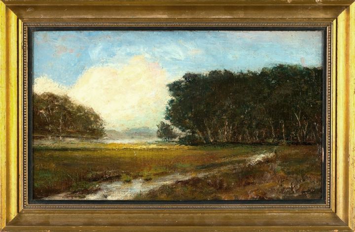 Appraisal: M Frank Carll American th Century Pastoral Landscape oil on