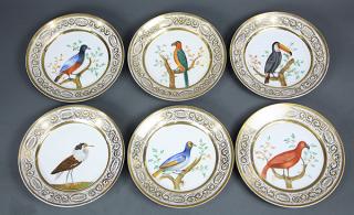 Appraisal: lot of Continental painted porcelain plates each having a gilt