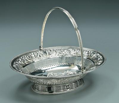 Appraisal: George III English silver basket oval with openwork band in