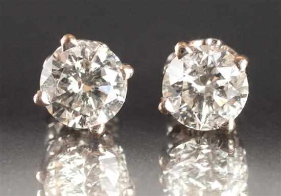 Appraisal: Pair of diamond post-earrings diamonds approximately ct each Estimate -