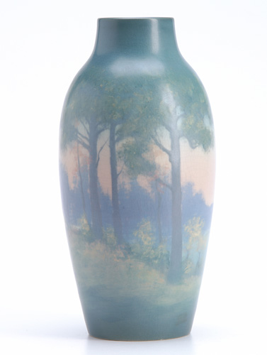 Appraisal: ROOKWOOD Scenic Vellum vase painted by E T Hurley with