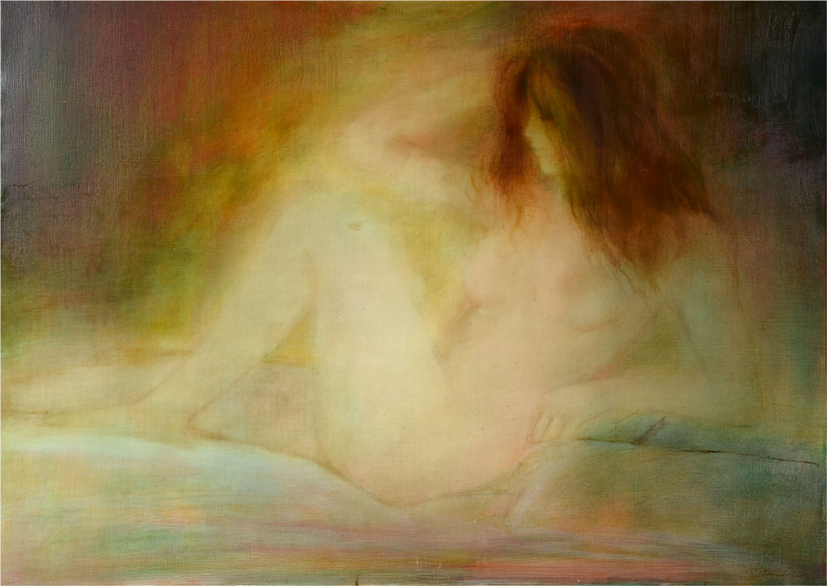 Appraisal: NIKOLIC Tomislav Macedonia - Reclining Nude Oil Canvas '' x