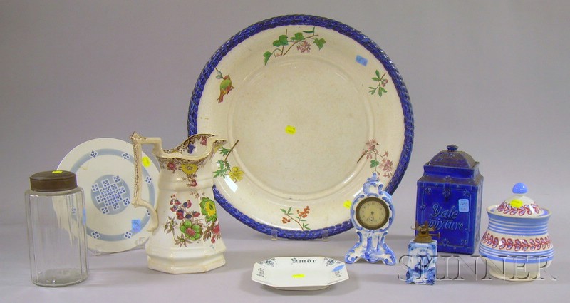 Appraisal: Eight Assorted Ceramic Table Items and a Tin Lidded Glass