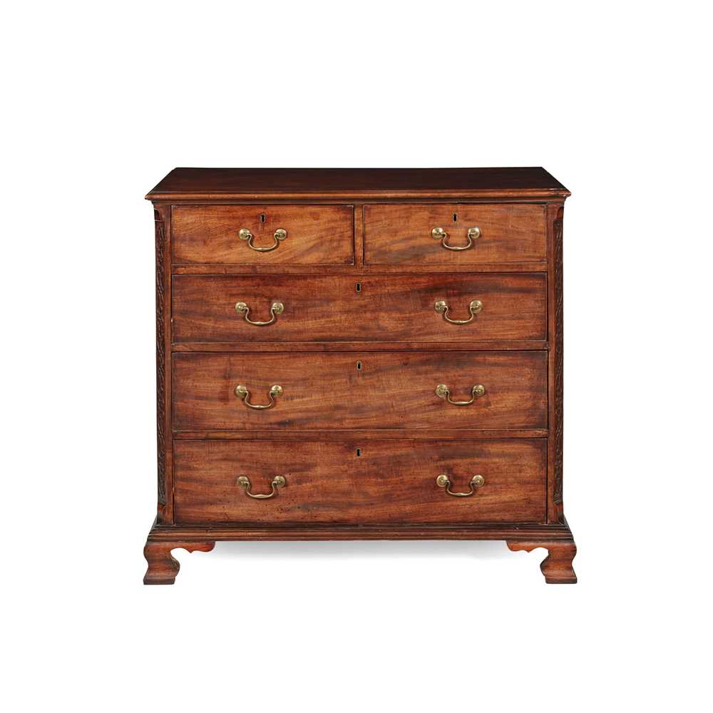 Appraisal: GEORGE III MAHOGANY CHEST OF DRAWERS TH CENTURY cm wide