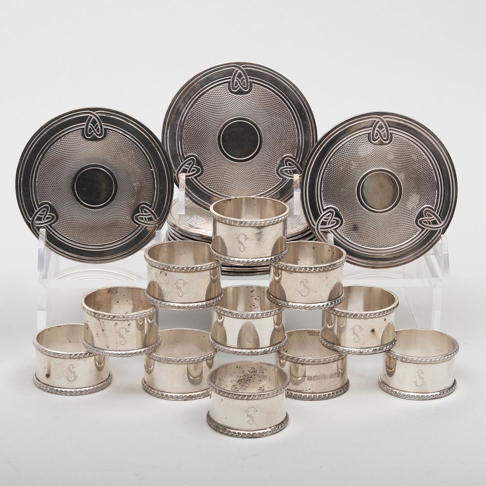 Appraisal: Set of Eleven Tiffany Co Silver Napkin Rings and a