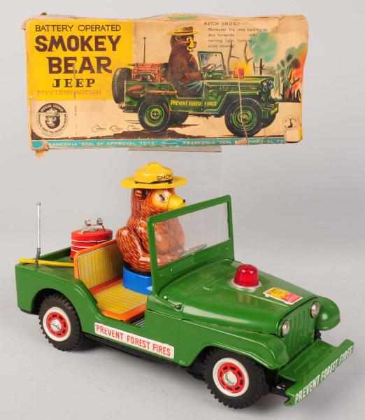 Appraisal: Scarce Smokey Bear Jeep Battery-Operated Toy Japanese Made by TN