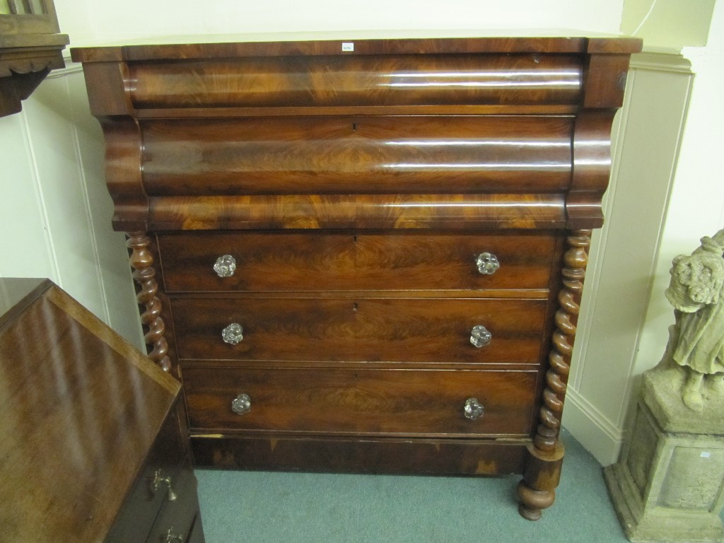 Appraisal: Victorian mahogany ogee chest of drawers