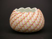 Appraisal: Webb Case Glass Vase Lusterless candy striped bowl with pink