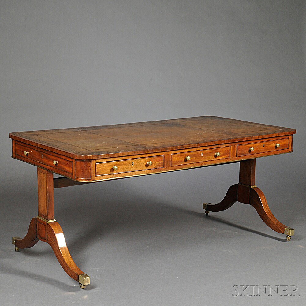 Appraisal: Regency Mahogany Writing Table early th century with a tooled