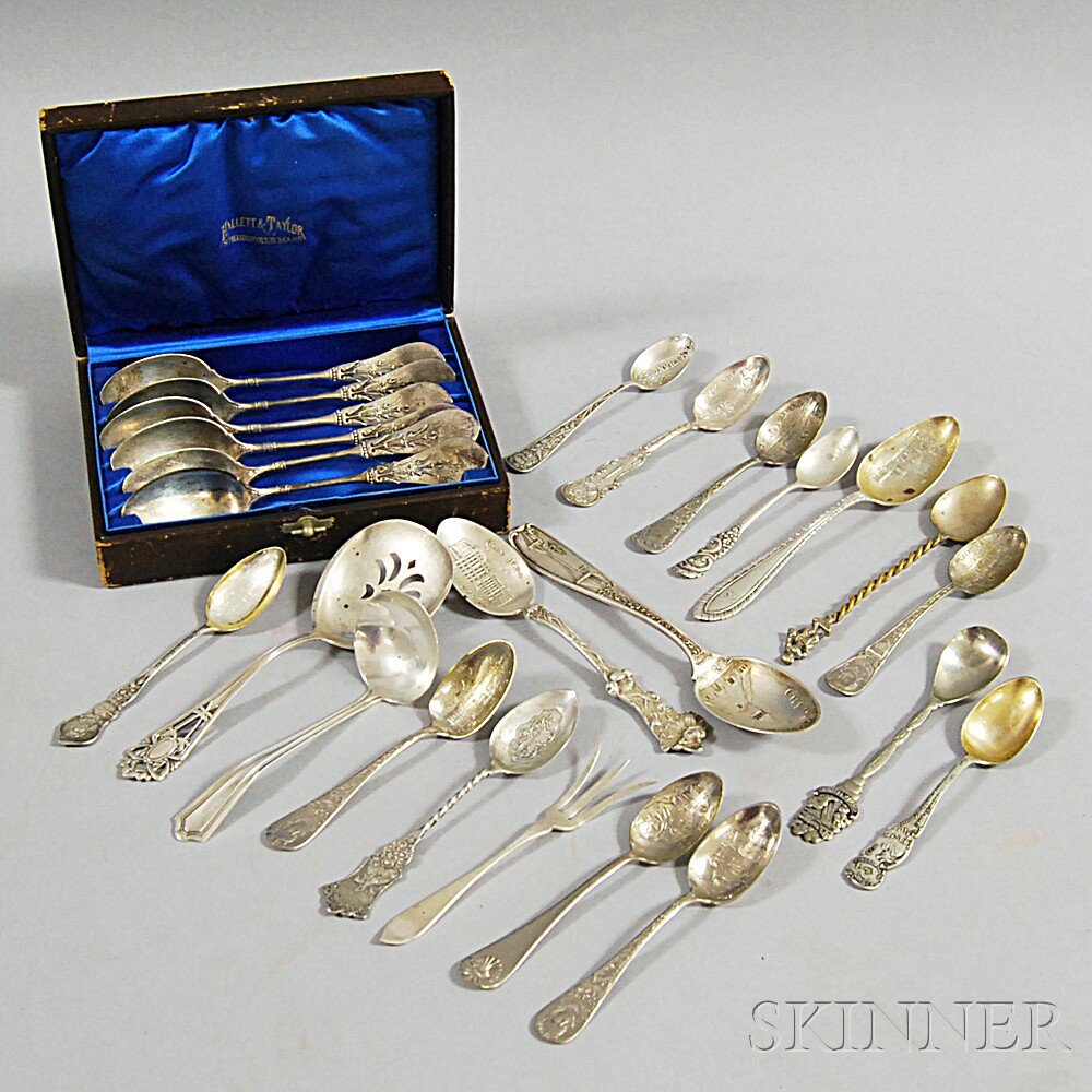 Appraisal: Group of Mostly Sterling Silver Spoons including a cased set