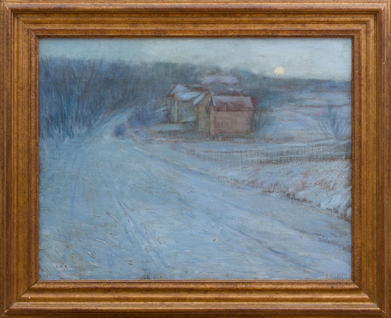 Appraisal: EDWARD WILLIS REDFIELD - MOON RISING OVER WINTER LANDSCAPE AND