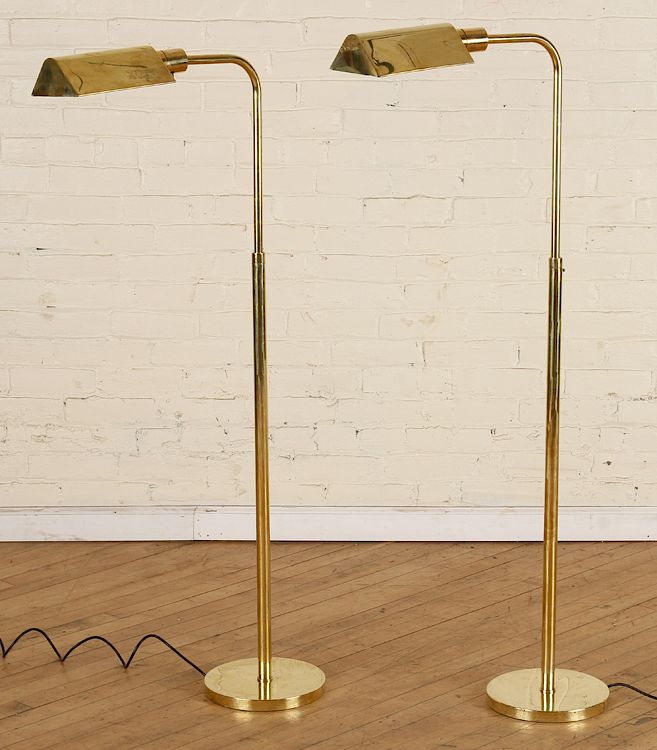 Appraisal: PAIR BRASS FLOOR LAMPS MANNER OF CEDRIC HARTMAN A pair