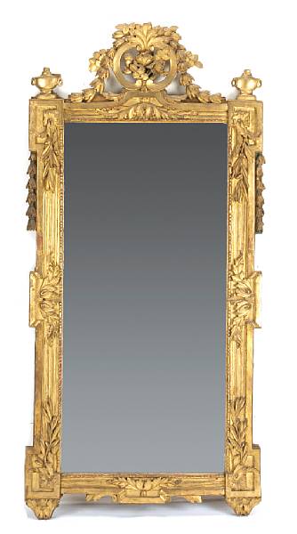 Appraisal: A Louis XVI giltwood mirror fourth quarter th century The