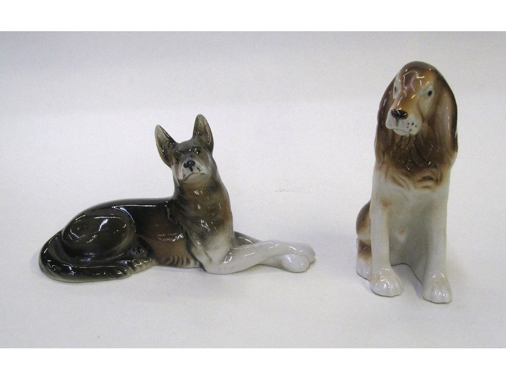 Appraisal: Two Royal Dux figures of dogs