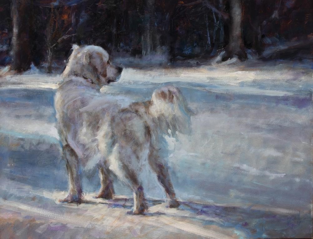 Appraisal: Retriever Blues signed Jenny Buckner lower right oil on canvas