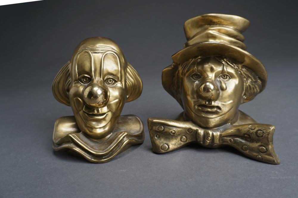 Appraisal: Pair Patinated Metal Clown-Form Bookends H of taller in cm