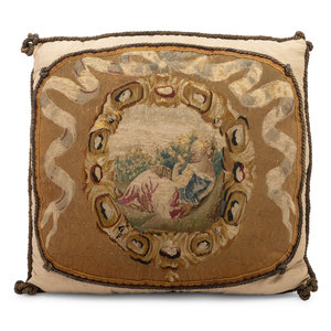 Appraisal: Two French Tapestry Pillows Circa Height x width inches