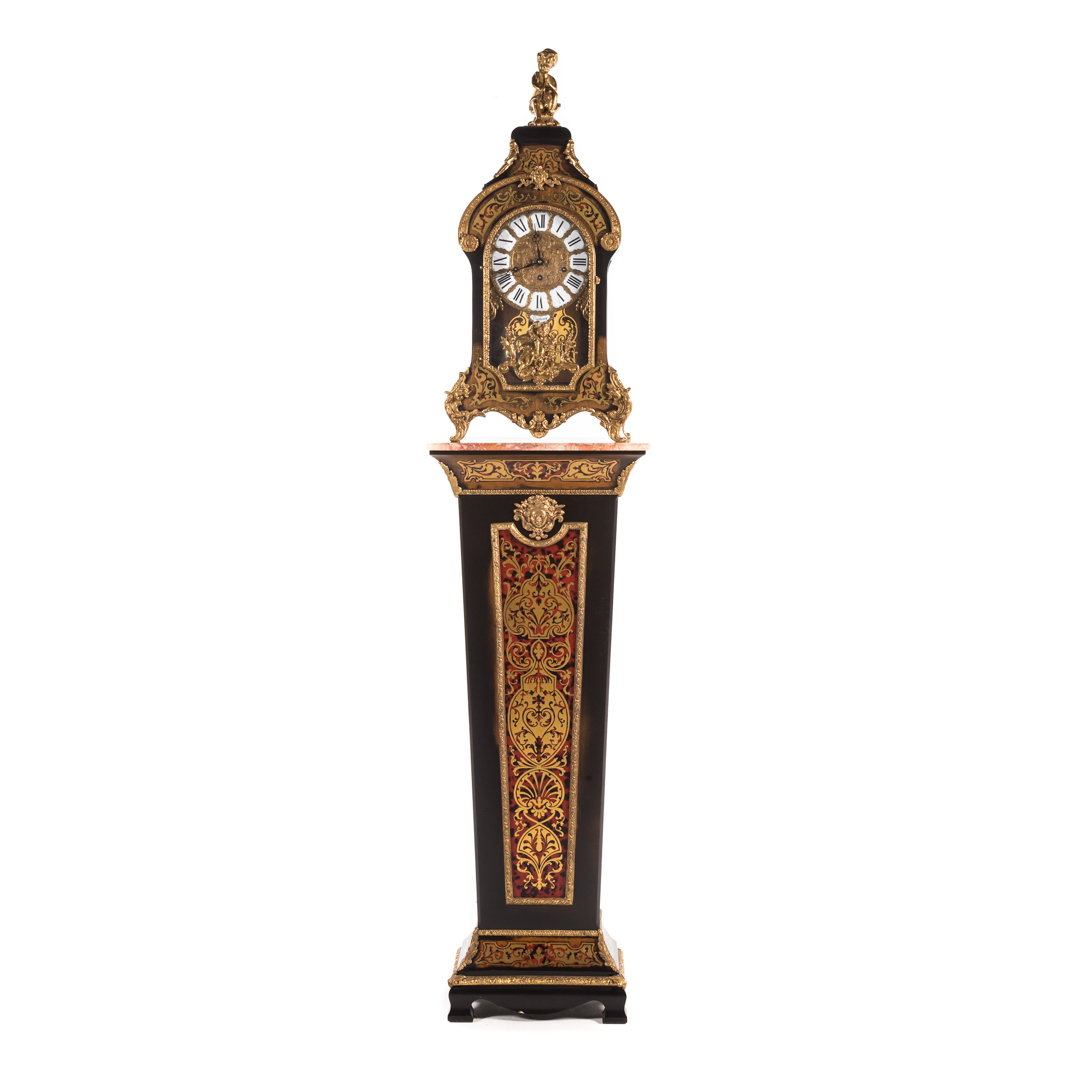 Appraisal: Louis XV style faux boulle clock and pedastal clock with