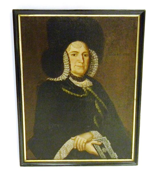 Appraisal: Unsigned th C German portrait of widow Frau Lotte Kiemlen