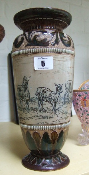 Appraisal: A Doulton Lambeth stoneware vase dated by Hannah Barlow impressed