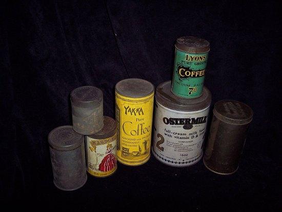 Appraisal: A Yakka cylindrical coffee tin and five other cylindrical tins