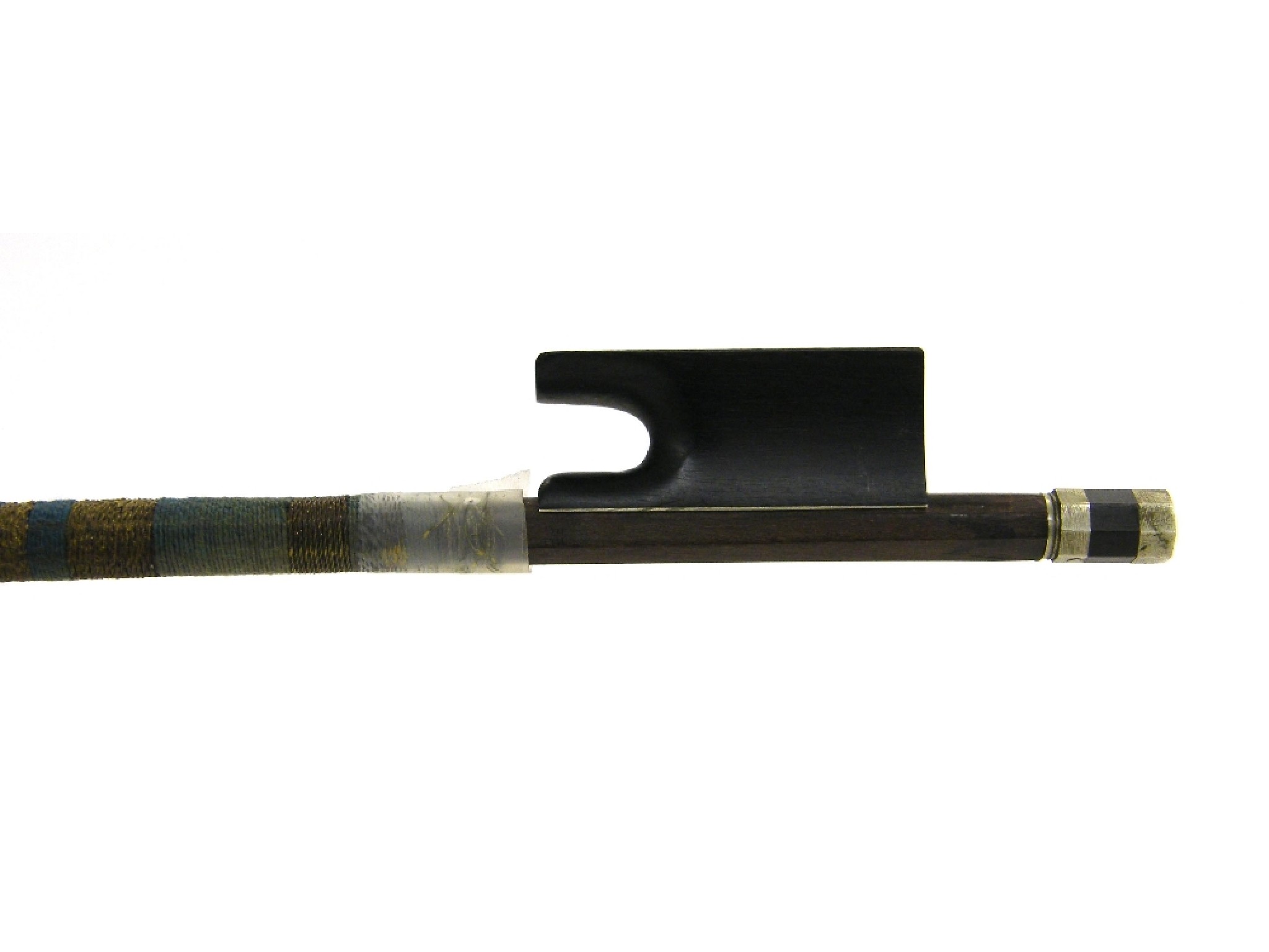 Appraisal: Interesting nickel mounted violin bow possibly French unstamped with open