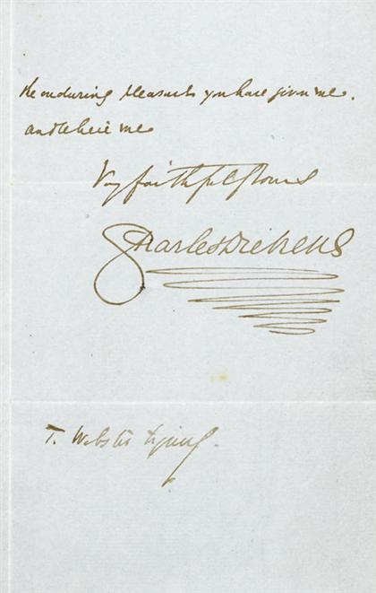 Appraisal: piece Autograph Letter Signed Dickens Charles April pp sm vo