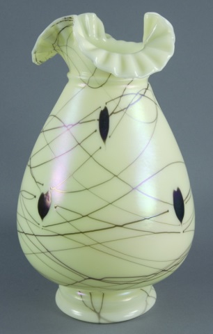 Appraisal: Large Fenton Art Glass VaseDesigned by Robert Barber Custard base