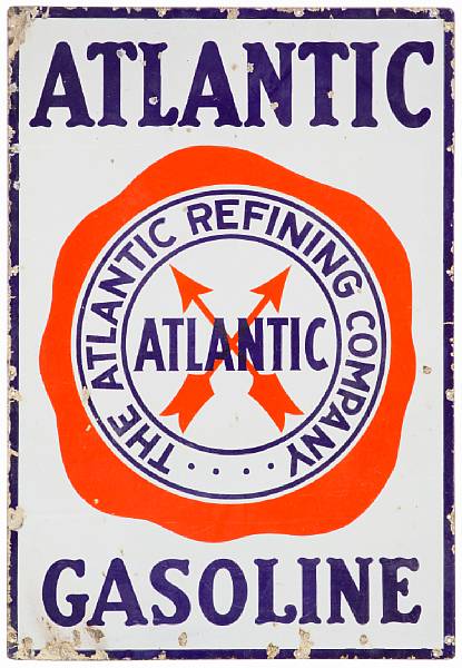 Appraisal: An Atlantic Gasoline porcelain sign some loss but presents well