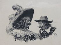 Appraisal: Norman Price American - Porthos and Servant Pen and ink